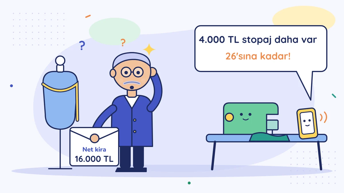 Terzi Rıza Usta elinde 16.000 TL net kira zarfıyla başını kaşıyor; telefondaki müşavir diyor ki 4.000 TL stopaj daha var, 26'sına kadar